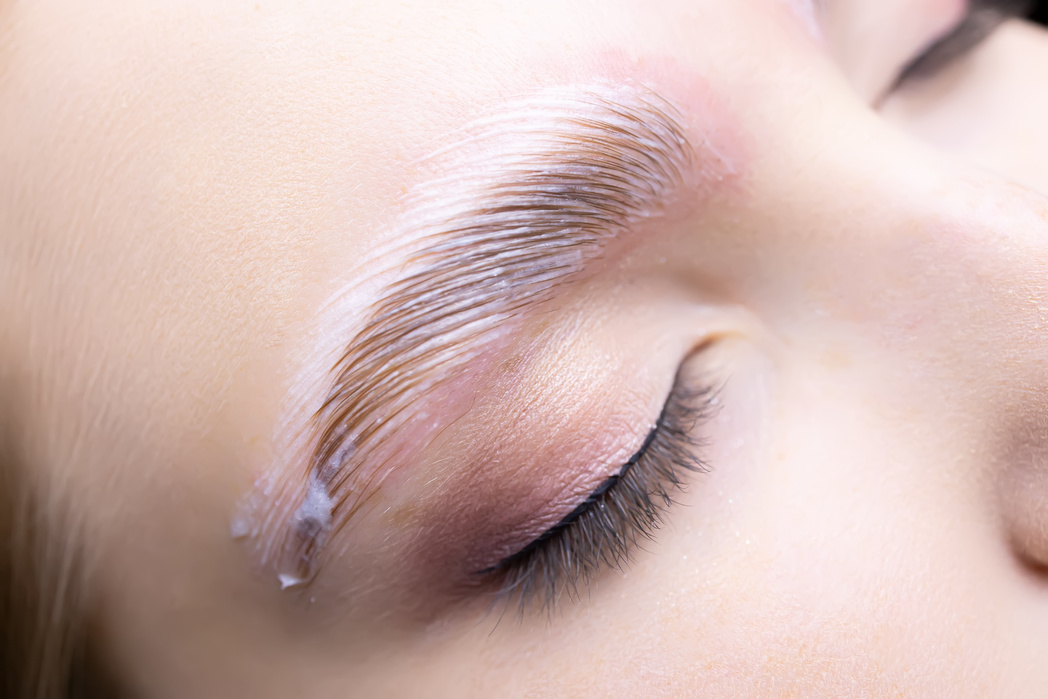 Macro Photography of Eyebrows on Which Laminating Compositions a